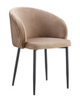 Chaise CARLITA PIED METAL NOIR velours BEIGE, TAUPE, MOKA, GRIS et NOIR