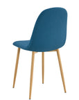 Chaise SCANDINAVE pied BOIS tissu BLEU CANARD