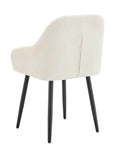 Chaise PEACH PIED METAL NOIR COTELE ECRU, BEIGE, MOKA et GRIS