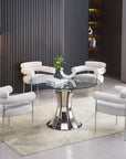 Chaise BULLE pied CHROME SERGE GRIS