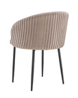 Chaise CARLITA PIED METAL NOIR velours BEIGE, TAUPE, MOKA, GRIS et NOIR