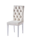 Chaise NEW NEVADA CAPITONNEE pied CHROME assise ECRU, ANTHRACITE, MOKA