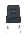 Chaise ZIP PIED CHROME velours MOKA, BEIGE, ANTHRACITE, NOIR et ROSE
