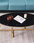 Table basse ovale GAMMA plateau Granite 120x60 cm