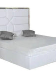 Lit MARK en simili cuir BLANC 160x200cm