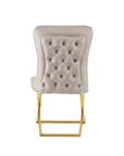 Chaise GABRIELLE GOLD velours BEIGE, TAUPE, ANTHRACITE et NOIR