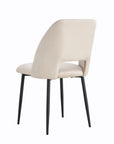 Chaise AVA métal NOIR velours TAUPE, GRIS ET BEIGE