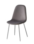 Chaise SCANDINAVE VELOURS gris pied CHROME