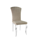 Chaise LOUIS chrome velours NOIR, ECRU, TAUPE, GRIS ET ARDOISE GRIS