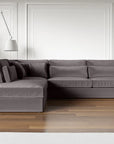 Canapé le BRISTOLA angle gauche velours gris 315x230cm