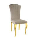 Chaise Louis GOLD en velours NOIR, GRIS, TAUPE, BEIGE et ECRU