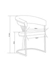 Chaise BRITTANY métal NOIR velours GRIS