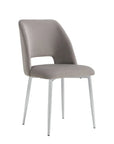 Chaise AVA pied CHROME VELOURS GRIS ET BEIGE
