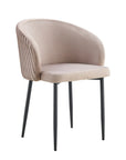 Chaise CARLITA PIED METAL NOIR velours BEIGE, TAUPE, MOKA, GRIS et NOIR