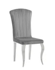 Chaise LOUIS chrome velours NOIR, ECRU, TAUPE, GRIS ET ARDOISE GRIS