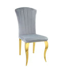 Chaise Louis GOLD en velours NOIR, GRIS, TAUPE, BEIGE et ECRU