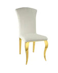 Chaise Louis GOLD en velours NOIR, GRIS, TAUPE, BEIGE et ECRU