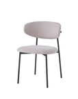 Chaise LULU pied métal noir serge GRIS, BEIGE, MOKA, ANTHRACITE