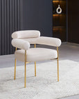 Chaise BULLE pied GOLD velours BEIGE