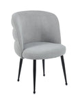 Chaise SACHA pied noir tissus effet LIN ECRU, MOKA, GRIS, ANTHRACITE