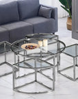 Table basse ELVE chrome transparent 90x45cm