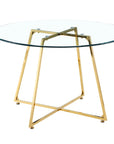 Table de repas HELOISE gold transparent 120cm de diamètre