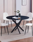 Table repas JESSICA métal NOIR BOIS NOIR 120 XXL