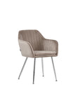 Chaise CANVAS pieds CHROME velours BEIGE, TAUPE, GRIS et ANTHRACITE