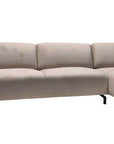 Canapé CARLTON ANGLE GAUCHE VELOURS BEIGE ET NOIR 299X160