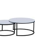 Lot de 2 tables Basses Gigogne ARTO métal noir et plateau en verre