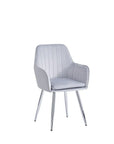 Chaise CANVAS pieds CHROME velours BEIGE, TAUPE, GRIS et ANTHRACITE