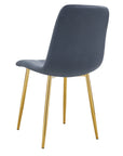 Chaise ELISA pied GOLD velours BEIGE, TAUPE, GRIS, ANTHRACITE et NOIR