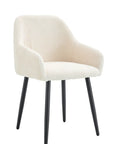 Chaise PEACH PIED METAL NOIR COTELE ECRU, BEIGE, MOKA et GRIS