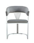 Chaise BRITTANY CHROME velours gris SILVER, BEIGE