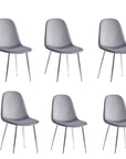 Chaise SCANDINAVE CHROME velours ANTHRACITE
