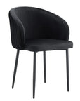 Chaise CARLITA PIED METAL NOIR velours BEIGE, TAUPE, MOKA, GRIS et NOIR