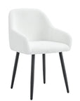 Chaise PEACH PIED METAL NOIR COTELE ECRU, BEIGE, MOKA et GRIS