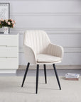 Chaise CANVAS pied NOIR assise velours BEIGE et MOKA