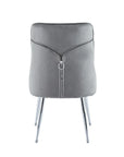 Chaise ZIP PIED CHROME velours MOKA, BEIGE, ANTHRACITE, NOIR et ROSE
