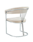 Chaise BRITTANY CHROME velours gris SILVER, BEIGE