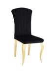 Chaise Louis GOLD en velours NOIR, GRIS, TAUPE, BEIGE et ECRU
