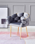 Chaise BALLON pied GOLD velours NOIR, TAUPE, BEIGE et ANTHRACITE