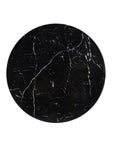 Table basse LORIE pied métal noir plateau marbre NOIR 90cm
