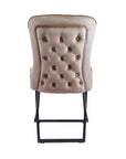 Chaise GABRIELLE METAL NOIR velours BEIGE, TAUPE, ANTHRACITE et NOIR