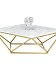 Table Basse carrée ALINA Gold XXLverre 100x100x45 cm