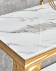 Console BAROQUE Gold plateau en verre 110x50x85 cm