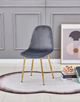 Chaise SCANDINAVE GOLD velours ANTHRACITE