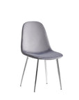 Chaise SCANDINAVE CHROME velours ANTHRACITE