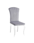 Chaise LOUIS chrome velours NOIR, ECRU, TAUPE, GRIS ET ARDOISE GRIS