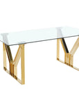 Table à manger IGREC GOLD PLATEAU TRANSPARENT 180x90x75cm